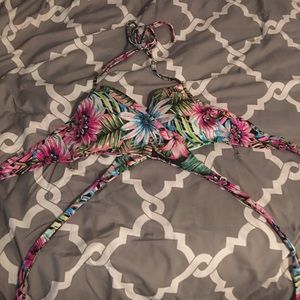 Tropical Flower Bikini Top
